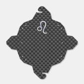 Silver Leo Zodiac Symbol Charcoal Carbon Fiber Bedankdoosjes (Uitgevouwen)