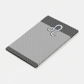 Silver Leo Zodiac Symbol Charcoal Carbon Fiber Post-it® Notes (Schuin)