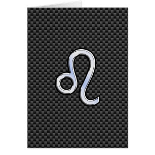 Silver Leo Zodiac-symbool op koolstofvezel afdrukk