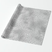 Silver Leopard Print Luxe Glitter   Cadeaupapier (Uitgerold)