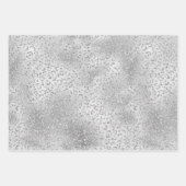 Silver Leopard Print Luxe Glitter Inpakpapier Vel (Voorkant 3)