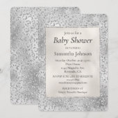 Silver Leopard Print Luxe Glitter Kaart (Voorkant / Achterkant)