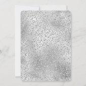 Silver Leopard Print Luxe Glitter Kaart (Achterkant)
