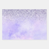 Silver Leopard Print Paars Lavender Pink Inpakpapier Vel (Voorkant 3)