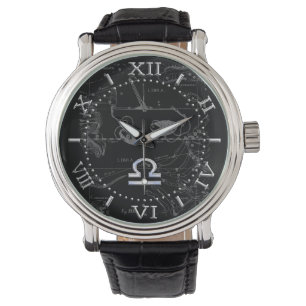 Silver Libra Zodiabel op Hevelius Dial Horloge