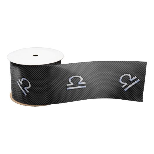 Silver Libra Zodiabol op Carbon Fibre Print Lint (Spoel)