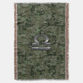 Silver Libra Zodiac Green Digital Camo Deken (Voorkant Verticaal)