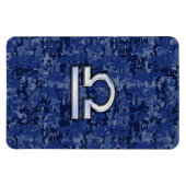 Silver Libra Zodiac Sign on blue digital camo Magneet (Horizontaal)