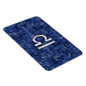 Silver Libra Zodiac Sign on blue digital camo Magneet (Rechterzijde)