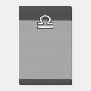 Silver Libra Zodiac Sign on zwarte slang skin styl Post-it® Notes