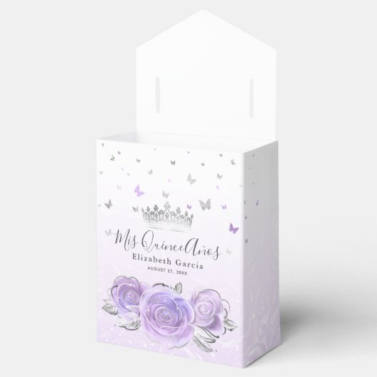 Silver Light Paars Roos Party - Dank u Sjabloon Bedankdoosjes (Geopend)