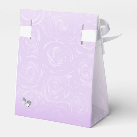 Silver Light Paars Roos Party - Dank u Sjabloon Bedankdoosjes (Achterkant)