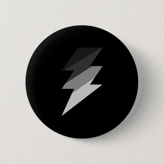 Silver Lightning Thunder Bolt Ronde Button 5,7 Cm (Voorkant)
