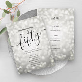 Silver Lights 50th Birthday Menu Programme