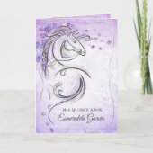 Silver Lila Lavender Charro Quinceanera Folded (Voorkant)