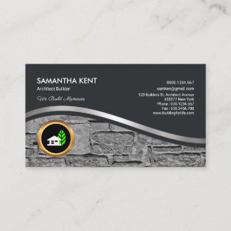Silver Lining Gray Cement Brick Builder Visitekaartje