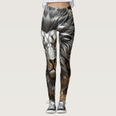 Silver Lions Head Design Leggings (Voorkant)