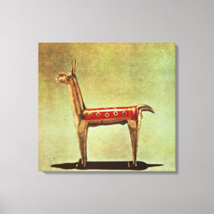 Silver Llama Figurine uit Peru na 1438 Canvas Afdruk