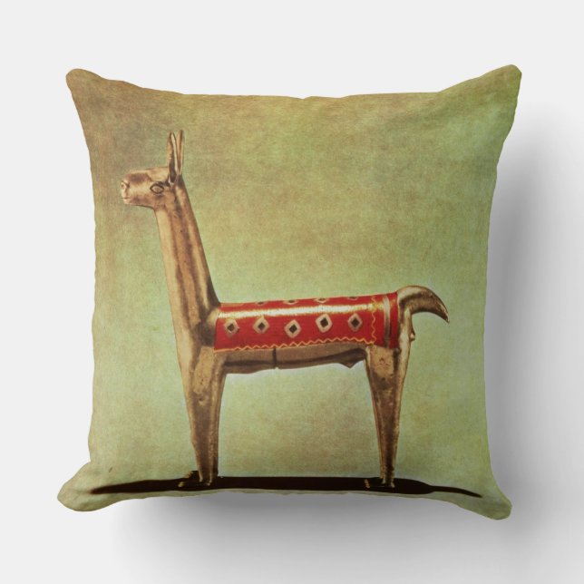 Silver Llama Figurine uit Peru na 1438 Kussen (Voorkant)