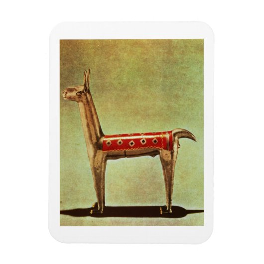 Silver Llama Figurine uit Peru na 1438 Magneet (Verticaal)