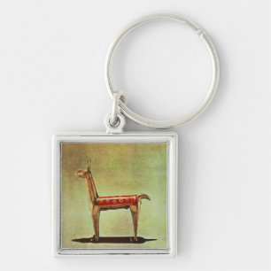 Silver Llama Figurine uit Peru na 1438 Sleutelhanger