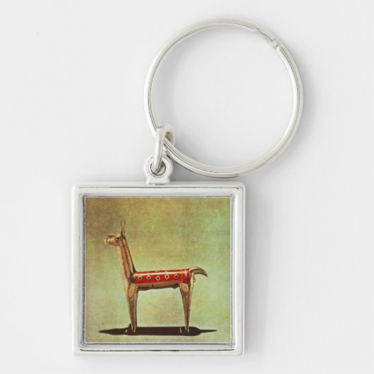 Silver Llama Figurine uit Peru na 1438 Sleutelhanger (Voorkant)