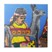 Silver Llama Tile Tegeltje (Voorkant)