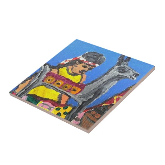 Silver Llama Tile Tegeltje (Zijkant)