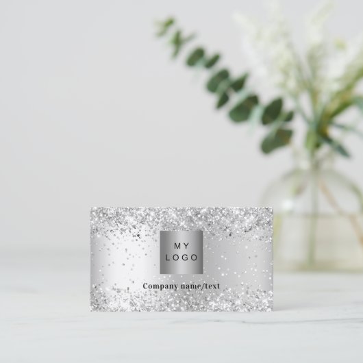 Silver logo QR-code Visitekaartje (Staand voorkant)