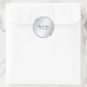 Silver Look Blank Template Elegant Thank You Ronde Sticker (Tas)