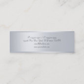 Silver Look Elegant Handgeschreven Script Sjabloon Mini Visitekaartje (Achterkant)