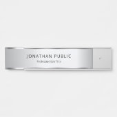 Silver look Elegant Modern Glamour Sjabloon Deurbordje (Voorkant)