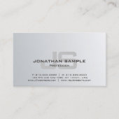 Silver Look Elegant Monogram Design Professional Visitekaartje (Voorkant)
