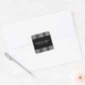 Silver look Elegant Sjabloon  Vierkante Sticker (Envelop)