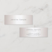 Silver look Modern Chic Minimalist Plain Trendy Mini Visitekaartje (Voorkant / Achterkant)
