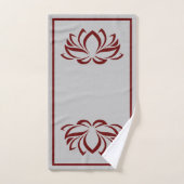 Silver Lotus en Burgundy Bath-handdoekset Bad Handdoek (Handdoek)