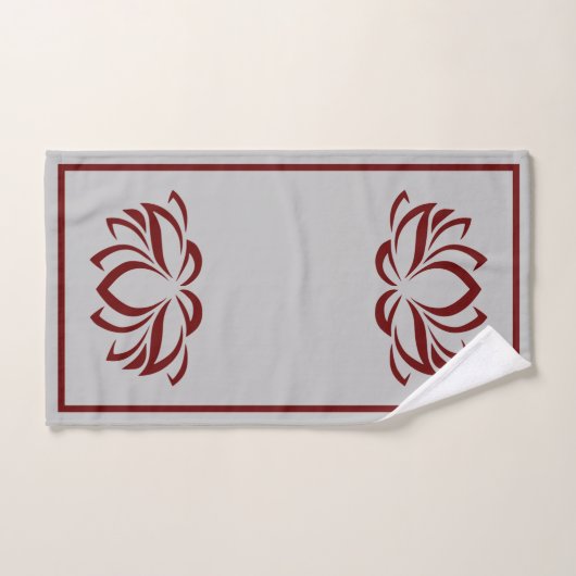 Silver Lotus en Burgundy Bath-handdoekset Bad Handdoek (Handdoek)