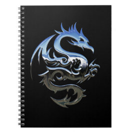 Silver Lucky Dragon Black Spiral-laptop Notitieboek