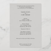 Silver Luxury Modern Transparency Wedding Photo Folie Uitnodiging (Achterkant)