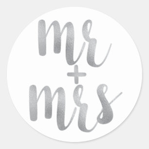 Silver M. & autocollants Mme, police de feuille