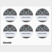 Silver Magic Fractal Bookplate Sticker (Vel)