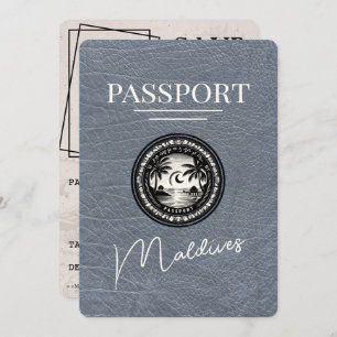 Silver Maldives Passport Bewaar de datum Save The Date