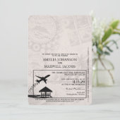 Silver Maldives Passport Wedding Invitation Kaart (Staand voorkant)