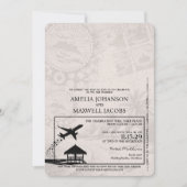 Silver Maldives Passport Wedding Invitation Kaart (Voorkant)