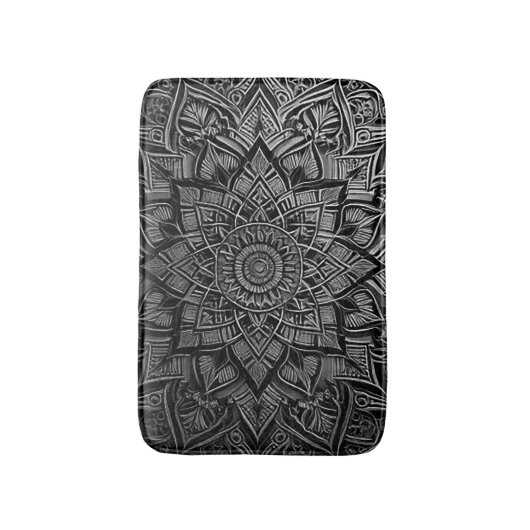 Silver Mandala Bath Mat (Voorkant Verticaal)