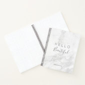 Silver Marble Glitter/Hallo Beauful  Notitieboek (Binnen)