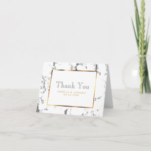 Silver Marble, Gold en White - Hartelijk dank Bedankkaart