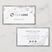 Silver marble logo professional visitekaartje (Voorkant / Achterkant)