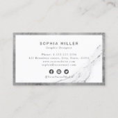 Silver marble logo professional visitekaartje (Achterkant)