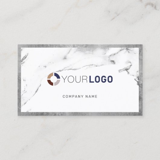 Silver marble logo professional visitekaartje (Voorkant)